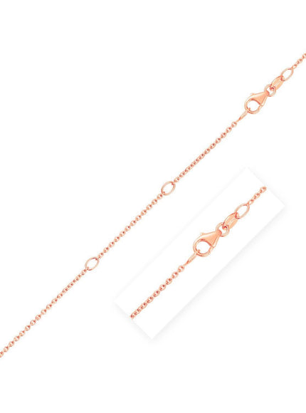 Double Extendable Diamond Cut Cable Chain in 14k Rose Gold (1.2mm) - Ellie Belle