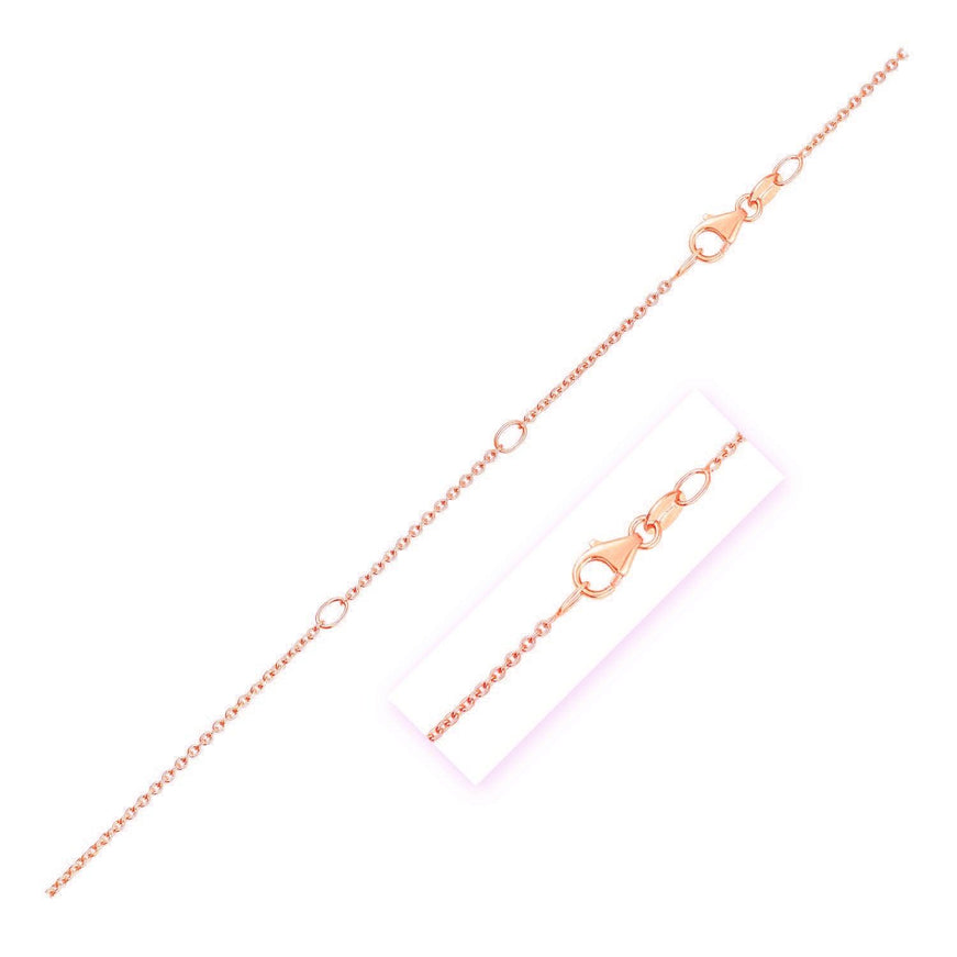 Double Extendable Diamond Cut Cable Chain in 14k Rose Gold (1.4mm) - Ellie Belle