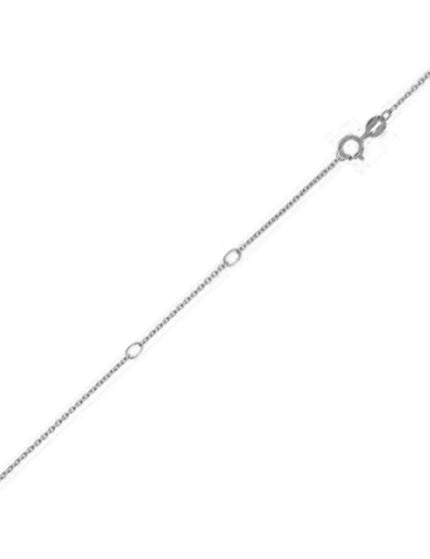 Double Extendable Diamond Cut Cable Chain in 14k White Gold (0.68mm) - Ellie Belle