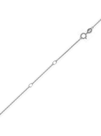 Double Extendable Diamond Cut Cable Chain in 14k White Gold (0.68mm) - Ellie Belle