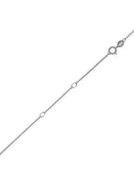 Double Extendable Diamond Cut Cable Chain in 14k White Gold (0.80mm) - Ellie Belle