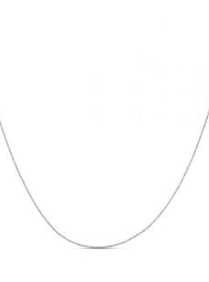 Double Extendable Diamond Cut Cable Chain in 14k White Gold (0.80mm) - Ellie Belle