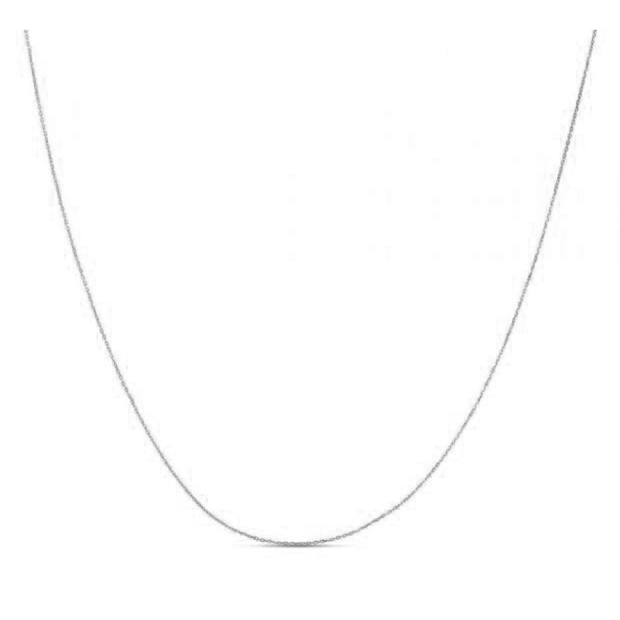 Double Extendable Diamond Cut Cable Chain in 14k White Gold (0.80mm) - Ellie Belle