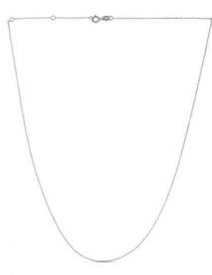 Double Extendable Diamond Cut Cable Chain in 14k White Gold (0.80mm) - Ellie Belle
