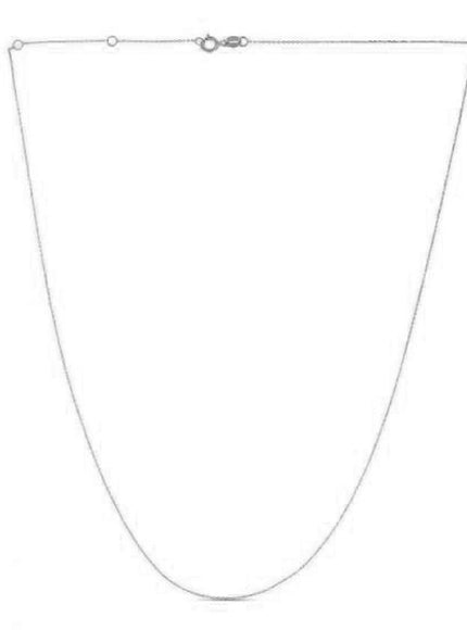 Double Extendable Diamond Cut Cable Chain in 14k White Gold (0.80mm) - Ellie Belle