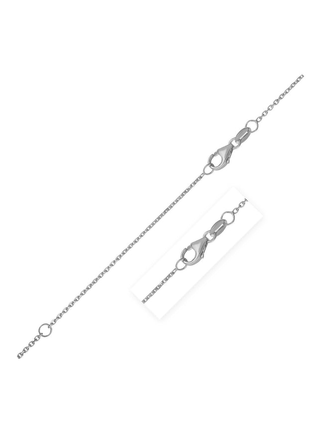 Double Extendable Diamond Cut Cable Chain in 14k White Gold (0.8mm) - Ellie Belle