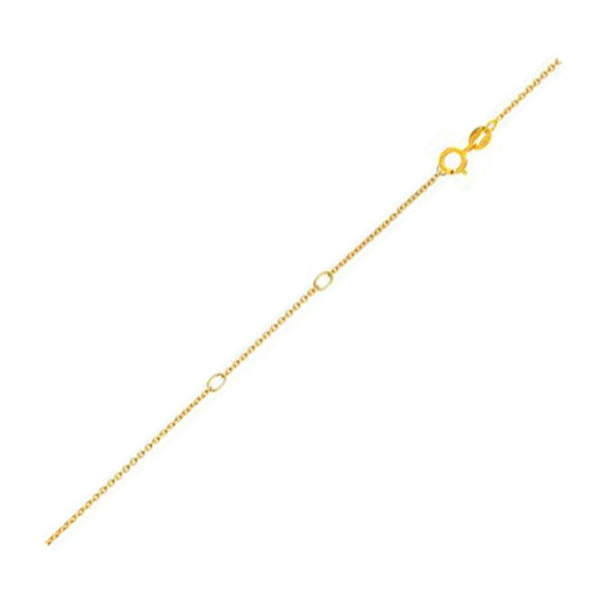 Double Extendable Diamond Cut Cable Chain in 14k Yellow Gold (0.68mm) - Ellie Belle