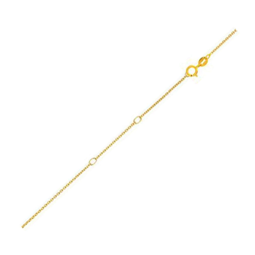 Double Extendable Diamond Cut Cable Chain in 14k Yellow Gold (0.80mm) - Ellie Belle