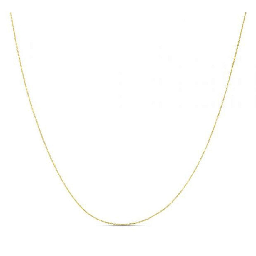 Double Extendable Diamond Cut Cable Chain in 14k Yellow Gold (0.80mm) - Ellie Belle