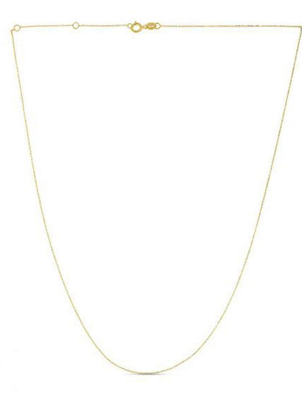 Double Extendable Diamond Cut Cable Chain in 14k Yellow Gold (0.80mm) - Ellie Belle