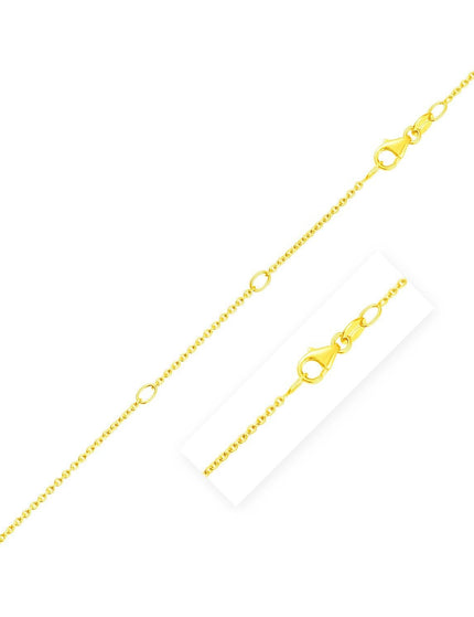 Double Extendable Diamond Cut Cable Chain in 14k Yellow Gold (1.2mm) - Ellie Belle