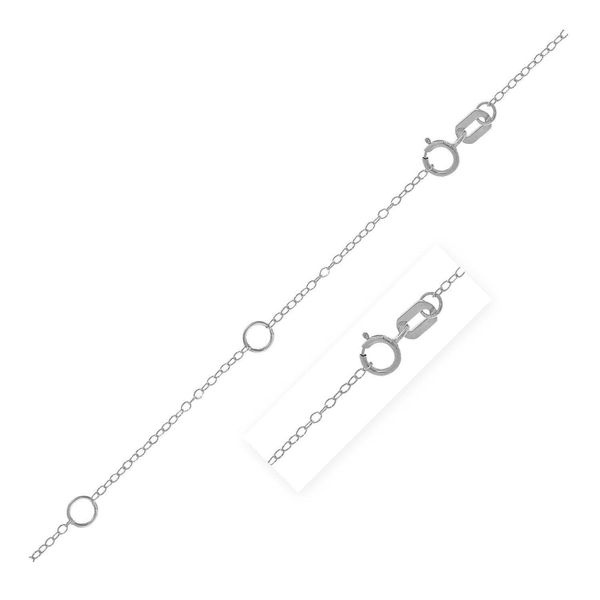 Double Extendable Piatto Chain in 14k White Gold (1.2mm) - Ellie Belle