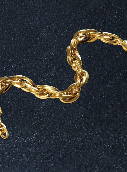 Double Oval Link Chain Bracelet in 14k Yellow Gold - Ellie Belle