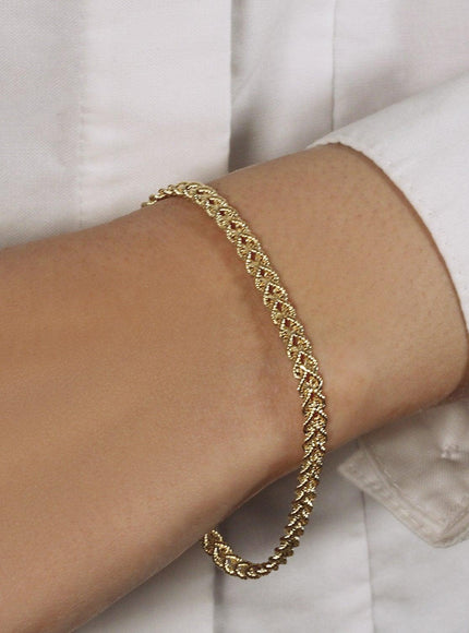 Double Rope Chain Bracelet in 10k Yellow Gold - Ellie Belle