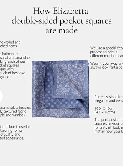 Elizabetta Assisi Double Sided Silk Pocket Square - Lavender