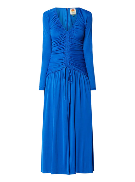 Farm Rio V-Neck Rushed Midi Dress