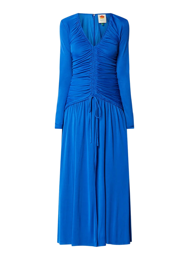 Farm Rio V-Neck Rushed Midi Dress
