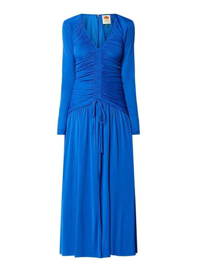 Farm Rio V-Neck Rushed Midi Dress