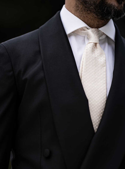 Elizabetta Barbera Silk Jacquard Tie - Champagne