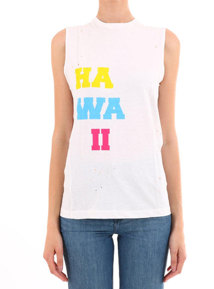 Dsquared2 Hawaii White Cotton Top - Ellie Belle