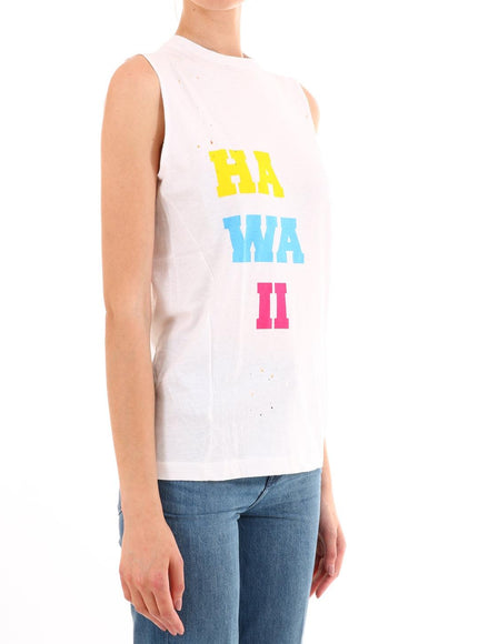 Dsquared2 Hawaii White Cotton Top - Ellie Belle