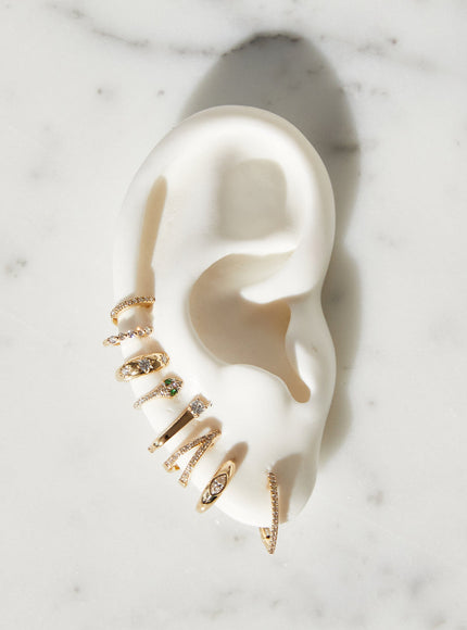Zoe Lev Diamond Domed Starburst Huggie Earrings