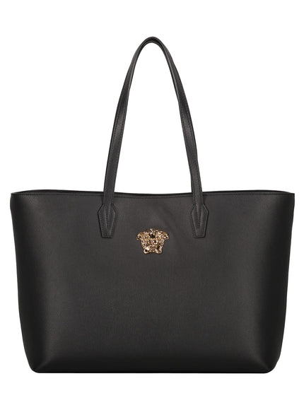 Versace Calf Leather Top Handle Tote Black