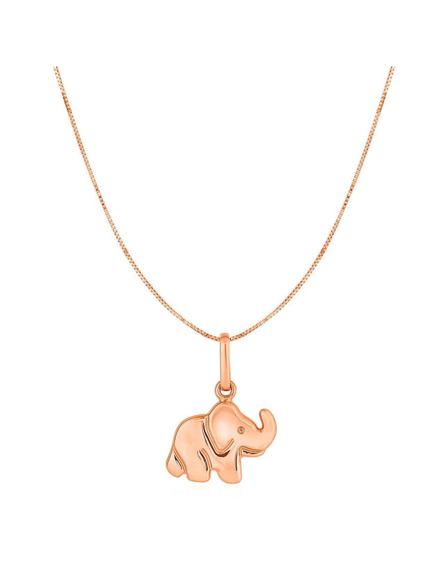 Elephant Pendant in 10k Rose Gold - Ellie Belle