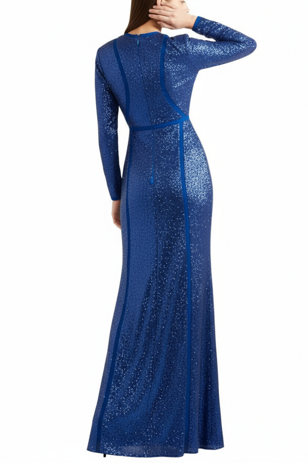 Elie Saab Sequined Tulle Gown in Blue