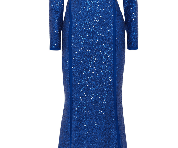 Elie Saab Sequined Tulle Gown in Blue - Ellie Belle, US 10 / Blue Elie Saab Sequined Tulle Gown in Blue - Ellie Belle, US 10 / Blue