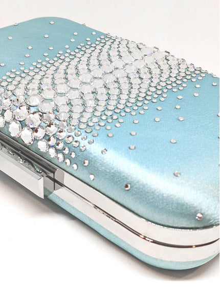 Ella Aqua Crystal Clutch