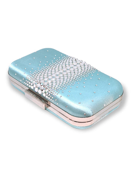 Ella Aqua Crystal Clutch