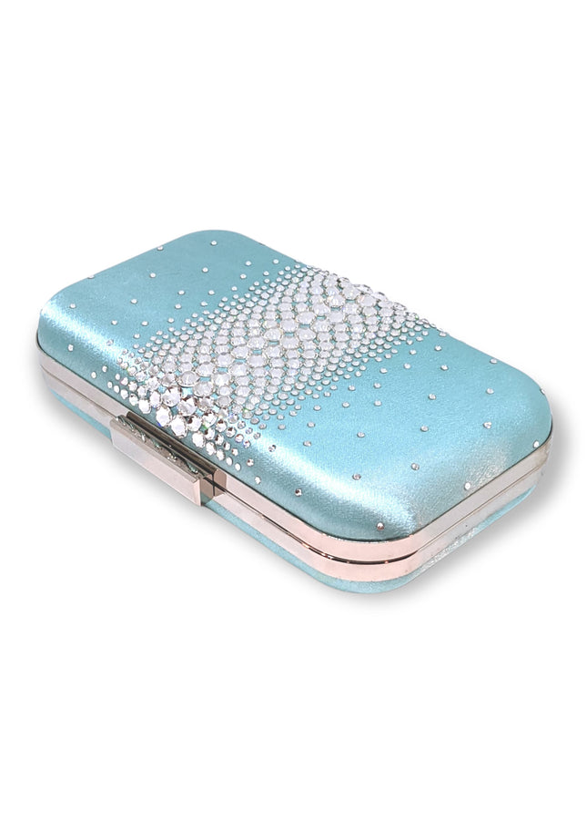 Ella Aqua Crystal Clutch
