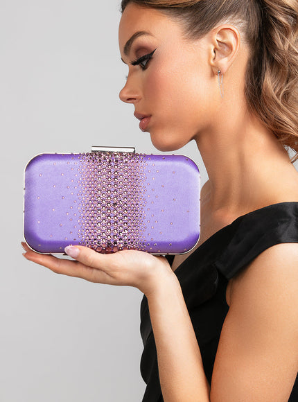 Ariel Taub Ella Lilac Crystal Clutch
