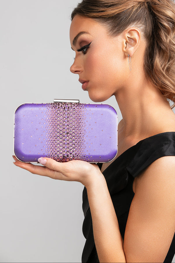 Ariel Taub Ella Lilac Crystal Clutch