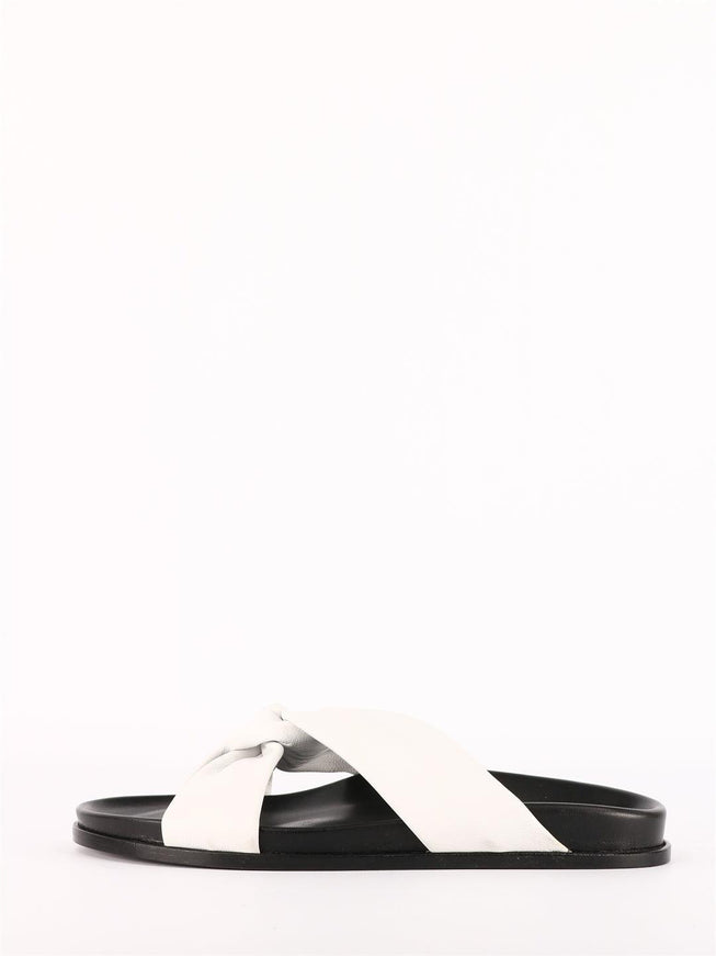 Elleme White Leather Sandals - Ellie Belle