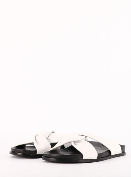 Elleme White Leather Sandals - Ellie Belle