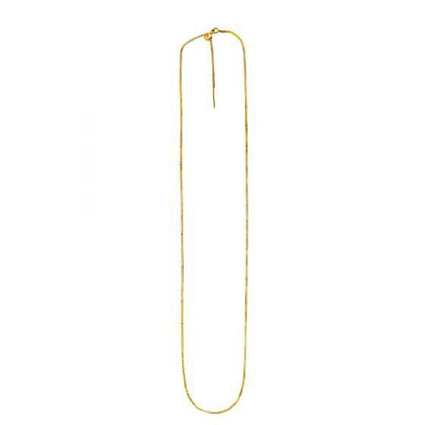 Endless Adjustable Box Chain in 14k Yellow Gold (0.95mm) - Ellie Belle