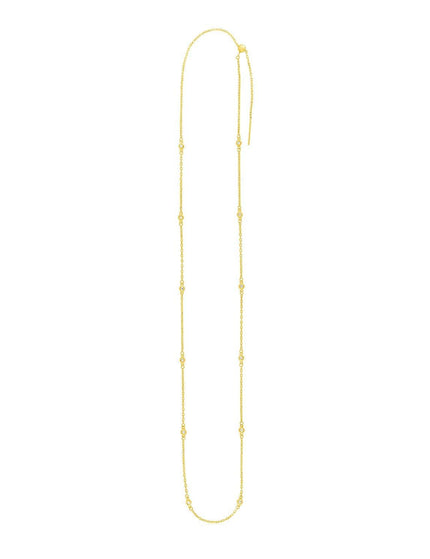 Endless Adjustable Diamond Pendant Chain in 14k Yellow Gold (3.0mm) - Ellie Belle