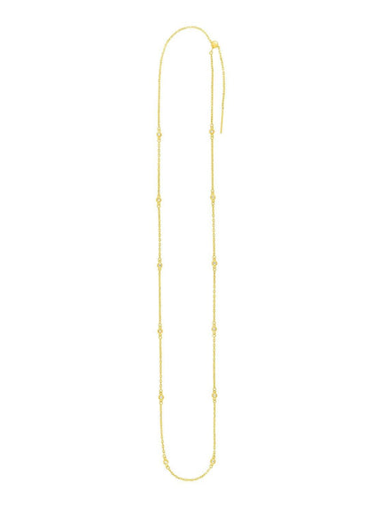 Endless Adjustable Diamond Pendant Chain in 14k Yellow Gold (3.0mm) - Ellie Belle