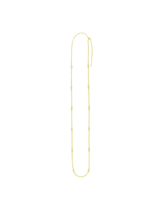 Endless Adjustable Diamond Pendant Chain in 14k Yellow Gold (3.0mm) - Ellie Belle