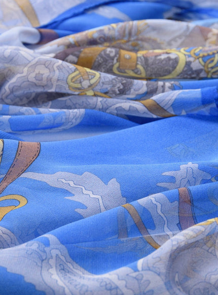 Elizabetta Alessandra Long Sheer Silk Scarf - Blue