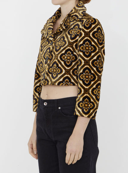 Etro Velvet Cropped Jacket - Ellie Belle