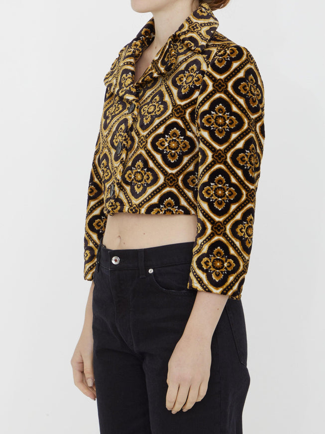 Etro Velvet Cropped Jacket - Ellie Belle