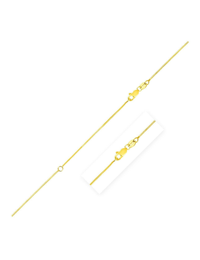 Extendable Box Chain in 14k Yellow Gold (0.7mm) - Ellie Belle