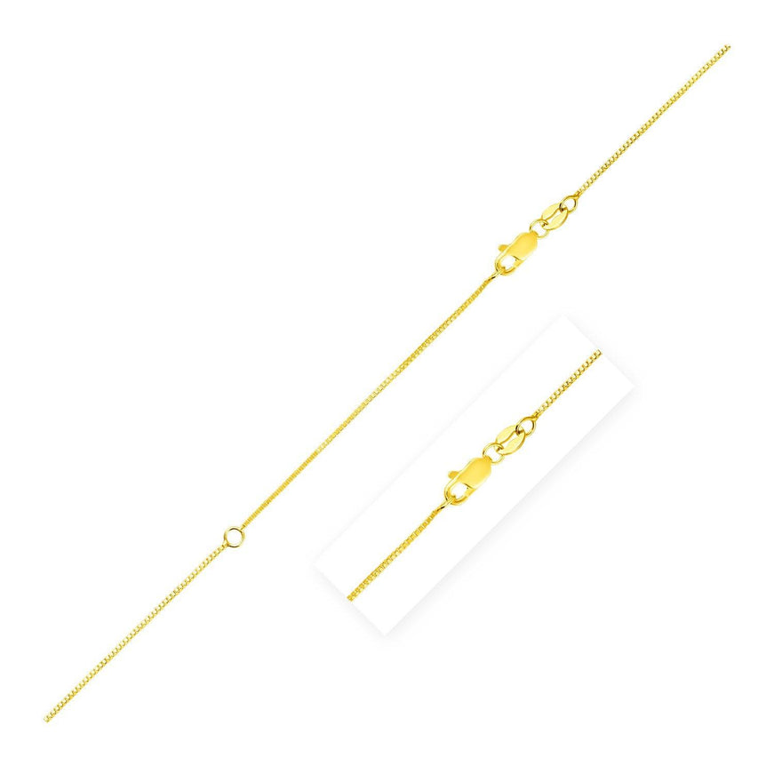 Extendable Box Chain in 14k Yellow Gold (0.7mm) - Ellie Belle