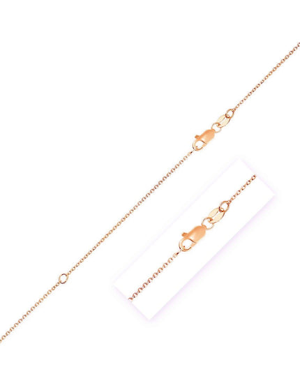 Extendable Cable Chain in 10k Rose Gold (0.85mm) - Ellie Belle