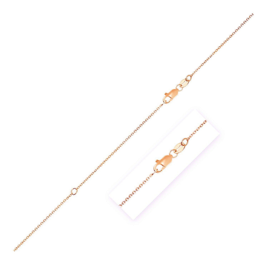 Extendable Cable Chain in 10k Rose Gold (0.85mm) - Ellie Belle