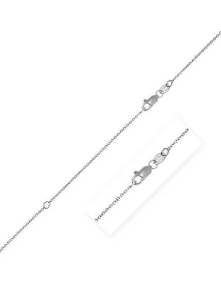 Extendable Cable Chain in 10k White Gold (0.85mm) - Ellie Belle