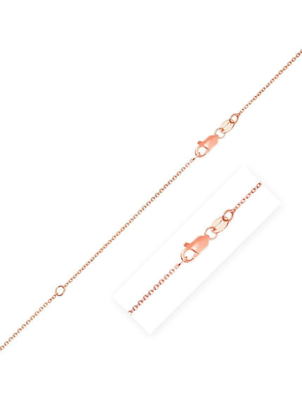 Extendable Cable Chain in 14k Rose Gold (0.8mm) - Ellie Belle